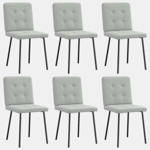 vidaXL Cadeiras de jantar 6 pcs veludo cinzento-claro