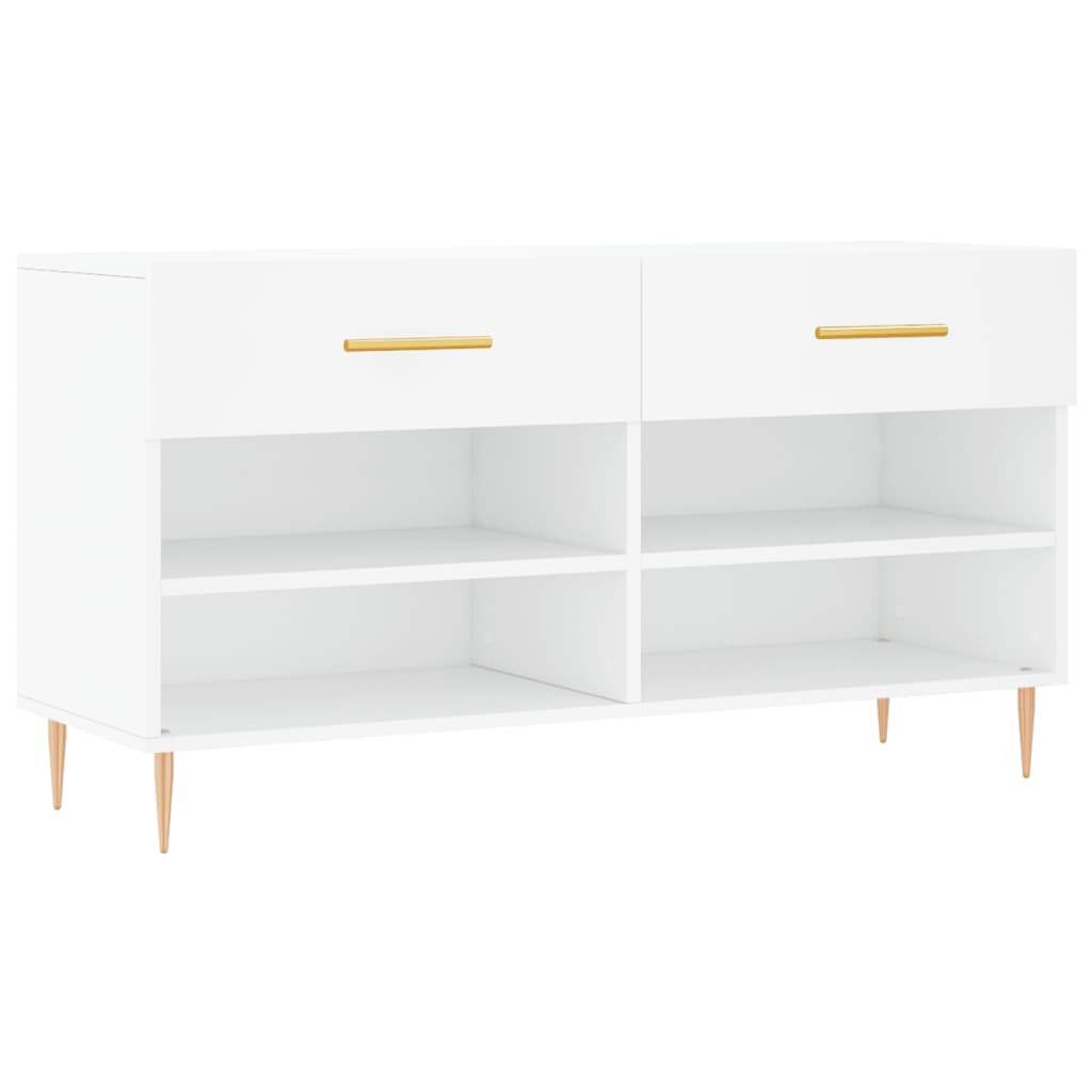 Vidaxl banco zapatero madera de ingeniería blanco 102x35x55 cm