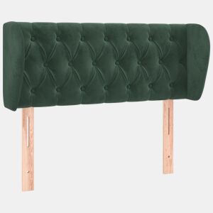 vidaXL Cabeceira de cama c abas veludo 93x23x7888 cm verde-escuro