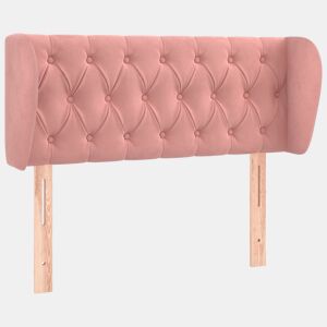 vidaXL Cabeceira de cama c abas veludo 103x23x7888 cm rosa