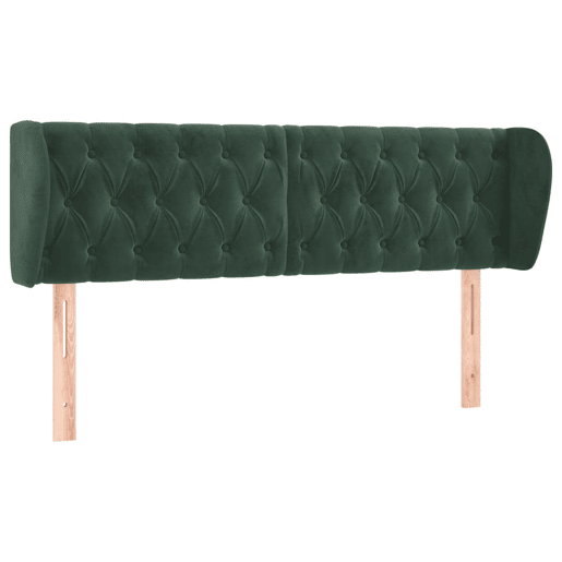 vidaXL Cabeceira de cama c abas veludo 147x23x7888cm verde-escuro