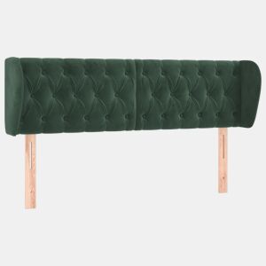 vidaXL Cabeceira de cama c abas veludo 147x23x7888cm verde-escuro