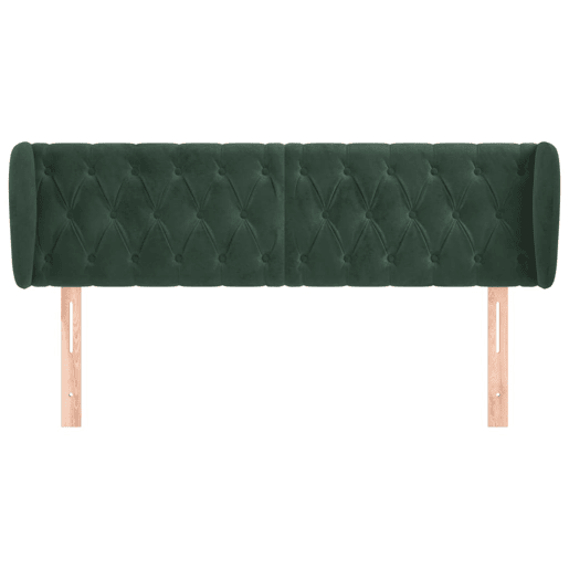 vidaXL Cabeceira de cama c abas veludo 147x23x7888cm verde-escuro