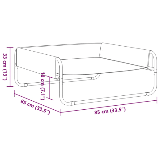 vidaXL Cama para cães elevada tecido oxford e aço antracite