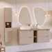 Conjunto mueble lavabo 4 cajones 2 compartimientos y columna Riva 140 Conjunto mueble lavabo 4 cajones 2 compartimientos y columna Riva 140 Beige