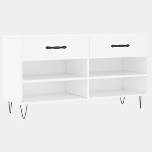 vidaXL Banco sapateira 102x35x55 cm derivados de madeira branco