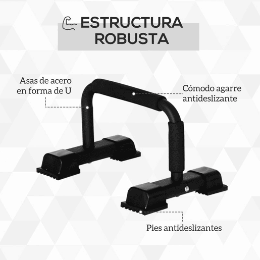 HOMCOM Barras Paralelas de Calistenia em Aço com Base Antiderrapante e Pegas Acolchoadas para Treino de Fitness em Ginásio ou em Casa 36x25x20 cm Preto