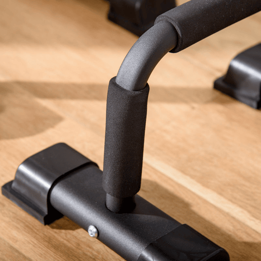 HOMCOM Barras Paralelas de Calistenia em Aço com Base Antiderrapante e Pegas Acolchoadas para Treino de Fitness em Ginásio ou em Casa 36x25x20 cm Preto