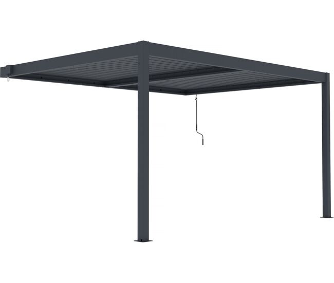 Pérgola adosada de aluminio "windsor" - gris antracita - 3 x 4 m