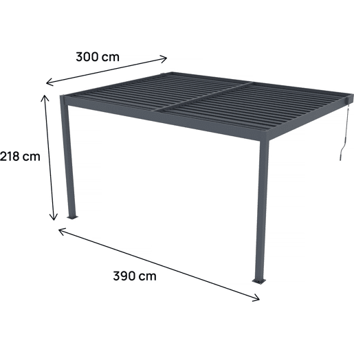Pérgula em Alumínio Windsor - Cinzento Antracite - 3 x 4 m