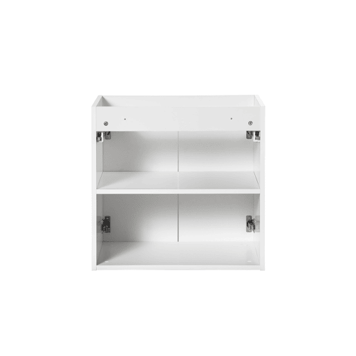 Móvel de 80 cm com 2 portas e 2 nichos Riva branco e madeira Móvel de 80 cm com 2 portas e 2 nichos Riva branco e madeira