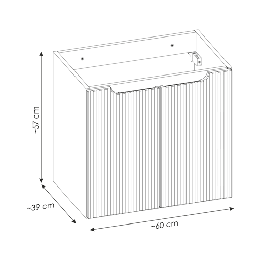 Móvel de 80 cm com 2 portas e 2 nichos Riva branco e madeira Móvel de 80 cm com 2 portas e 2 nichos Riva branco e madeira