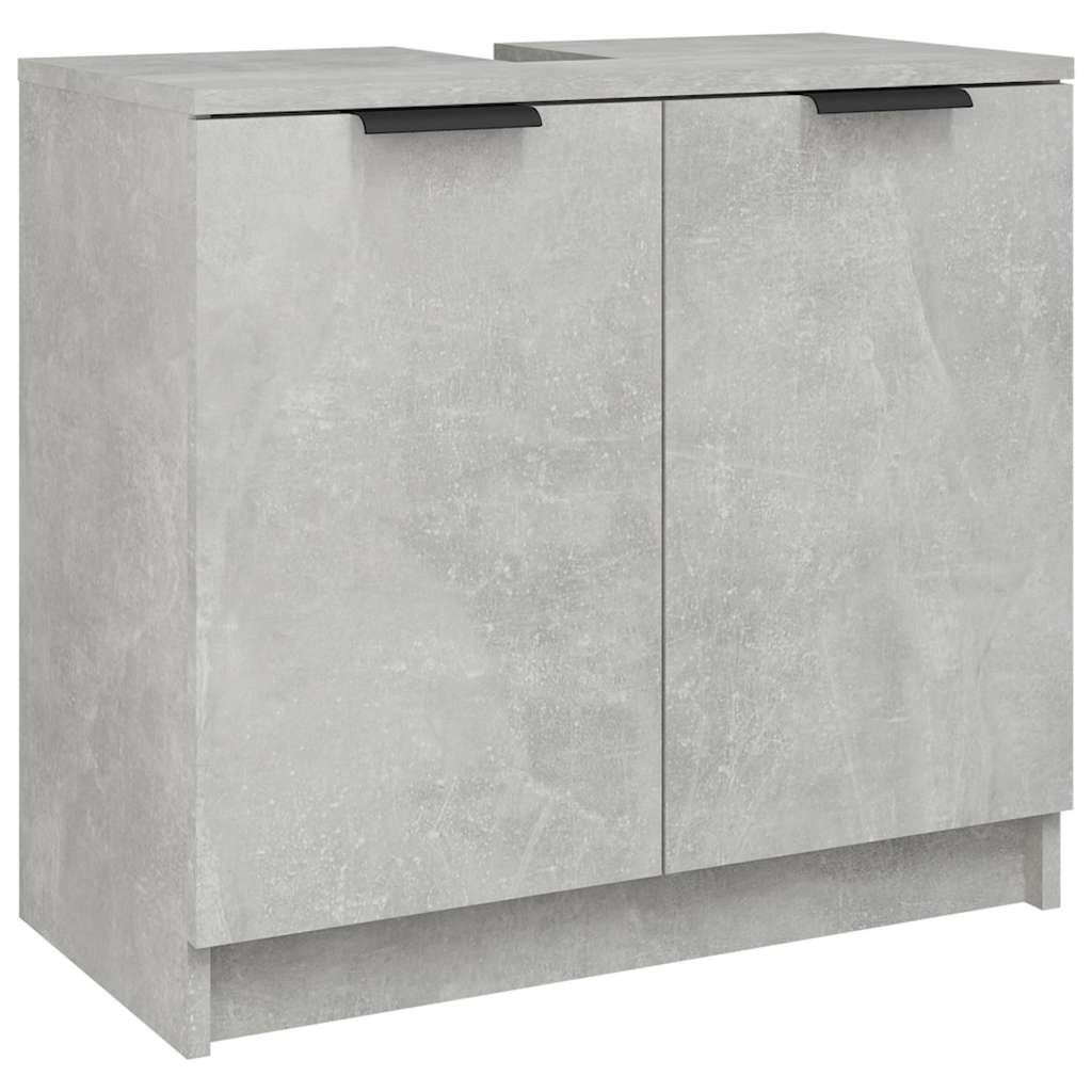 Vidaxl armario de baño contrachapado gris hormigón 64,5x33,5x59 cm