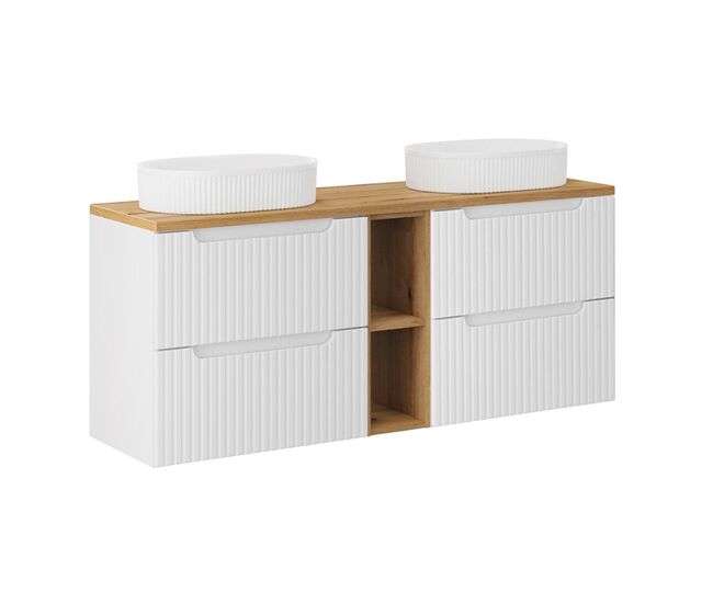 Mueble lavabo doble 4 cajones 2 compartimientos Riva 140