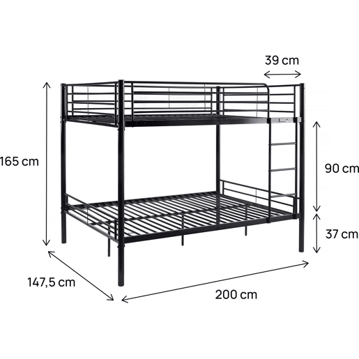 Beliche duplo Adam - Box spring incluĂdo - 140 x 190 cm - Preto Beliche duplo Adam - Box spring incluĂdo - 140 x 190 cm - Preto