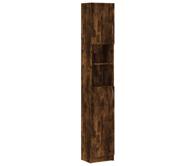 Vidaxl armario baño madera de ingeniería roble ahumado 32x25,5x190 cm