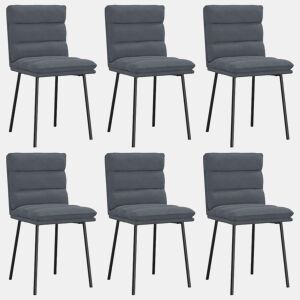 vidaXL Cadeiras de jantar 6 pcs veludo cinzento-escuro
