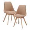 Conjunto de 2 cadeiras de jantar Fläten bouclé e pernas de faia 82x49x54cm Toupeira en.casa