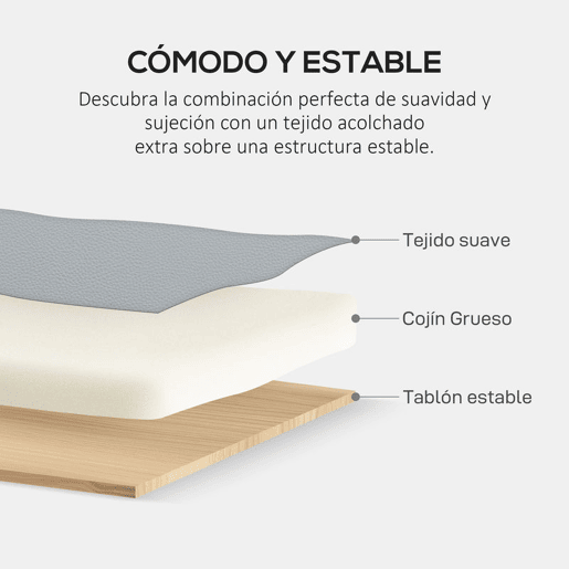 HOMCOM Sofá de 2 Lugares Estofado em Couro Sintético Sofá de Sala de Estar de 117 cm com Braços Acolchoados e Pernas de Madeira para Quarto Sala de Estar 117x78x78 cm Cinza
