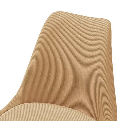 Conjunto de 2 cadeiras de jantar Fläten veludo cotelê e pernas de faia 82x49x54cm Amarelo en.casa