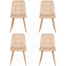 DUPI Cadeiras de Jantar ALTEA (Pacote com 4) | Tecido Resistente ao Desgaste | Design Ergonômico e Confortável | Pernas de Metal Ajustáveis u200Bu200B| Fácil Montagem