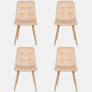 DUPI Cadeiras de Jantar ALTEA (Pacote com 4) | Tecido Resistente ao Desgaste | Design Ergonômico e Confortável | Pernas de Metal Ajustáveis u200Bu200B| Fácil Montagem