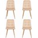 Pack 4 Sillas de Comedor de Tela ALTEA con Patas de Metal Pack 4 Sillas de Comedor de Tela ALTEA con Patas de Metal Beige