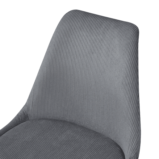 Conjunto de 6 cadeiras de jantar Fläten veludo cotelê e pernas de faia 82x49x54cm Cinzento en.casa