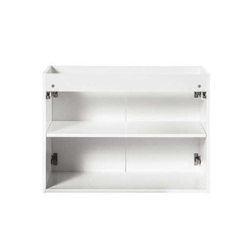 Móvel toucador 100cm 2 portas 2 nichos Riva branco e madeira