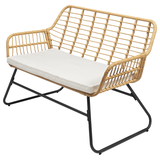 TIGA mobiliário de jardim conjunto em resina tecida 4 lugares - almofadas de creme