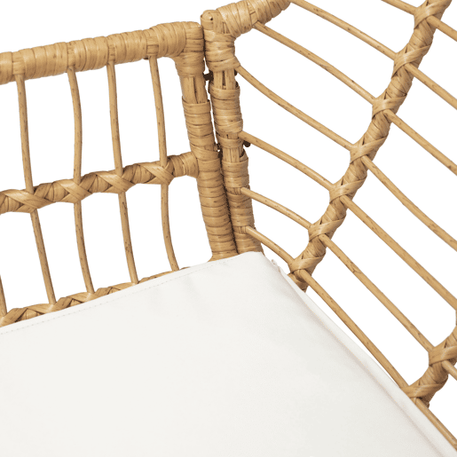 TIGA mobiliário de jardim conjunto em resina tecida 4 lugares - almofadas de creme