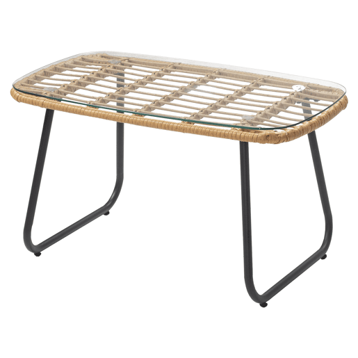 TIGA mobiliário de jardim conjunto em resina tecida 4 lugares - almofadas de creme