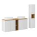 Conjunto mueble lavabo doble 4 puertas y columna Riva 140 Conjunto mueble lavabo doble 4 puertas y columna Riva 140 Blanco