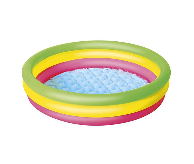 Bestway piscina hinchable infantil 3 aros suelo acolchado 102x25 cm +2 años jardin 51104