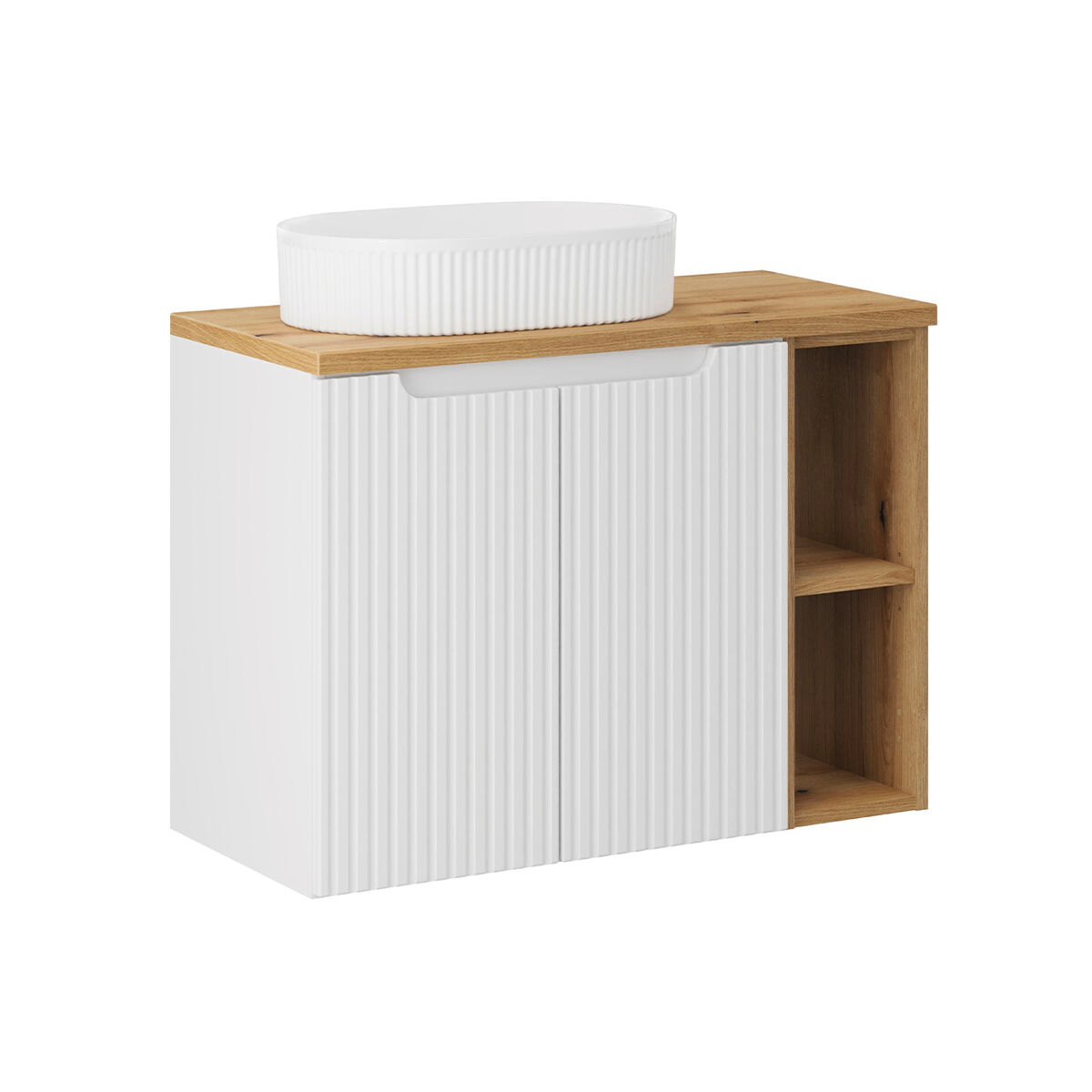 Mueble lavabo individual 2 puertas 2 compartimientos Riva 80