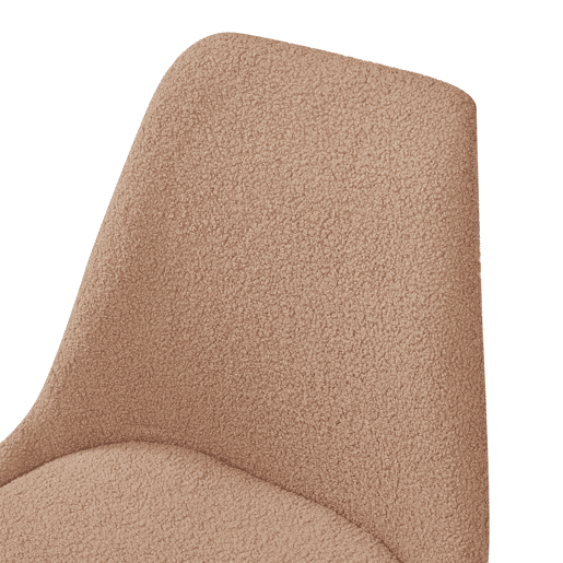 Conjunto de 4 cadeiras de jantar Fläten bouclé e pernas de faia 82x49x54cm Toupeira en.casa