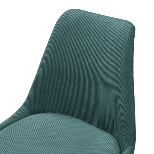 Conjunto de 4 cadeiras de jantar Fläten veludo cotelê e pernas de faia 82x49x54cm Verde escuro en.casa