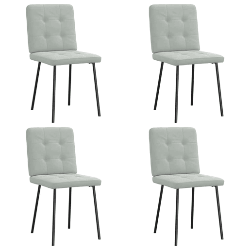 vidaXL Cadeiras de jantar 4 pcs veludo cinzento-claro