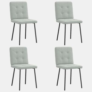 vidaXL Cadeiras de jantar 4 pcs veludo cinzento-claro
