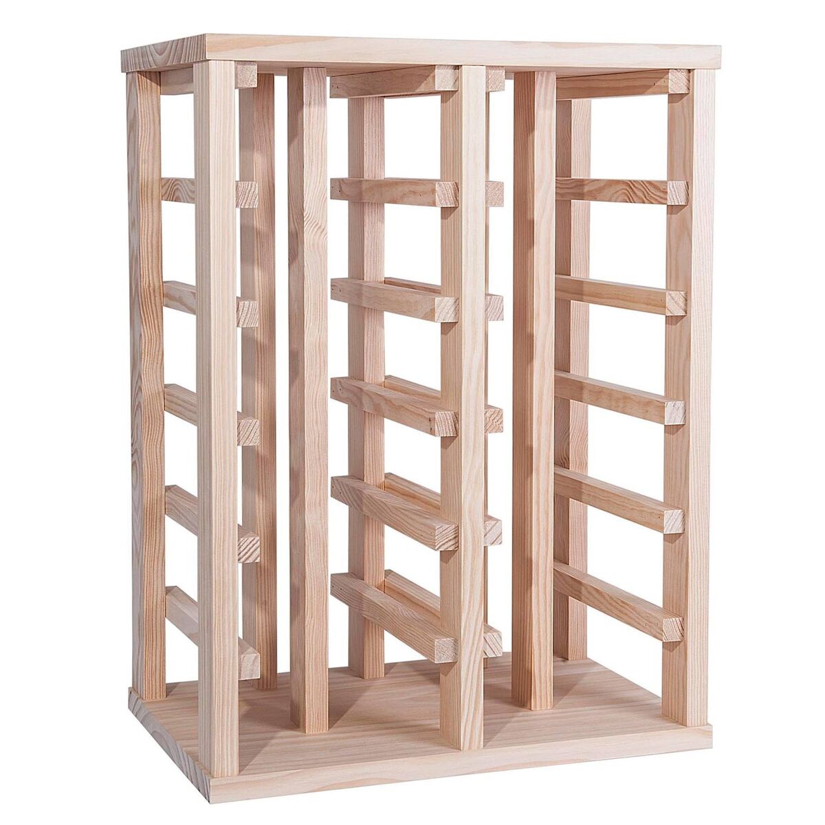 Well home - botellero en madera de pino con 24 estantes sin barnizar