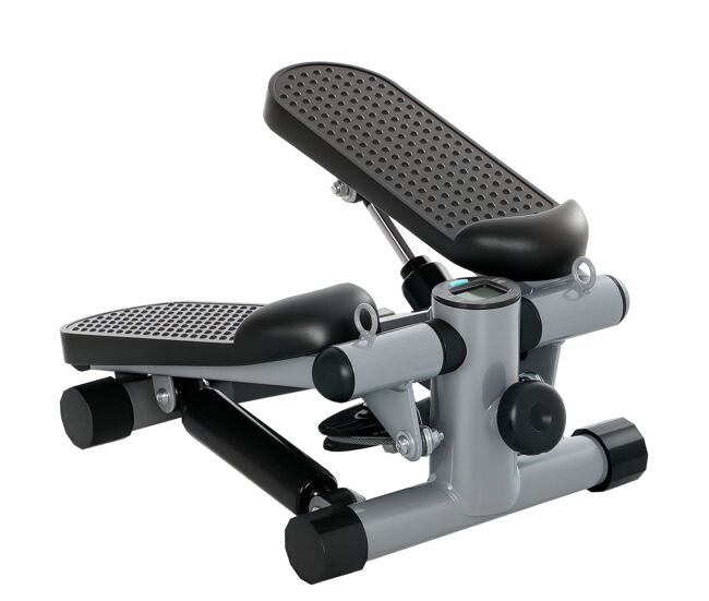 Sportnow mini stepper para hacer ejercicio en casa máquina de escalada compacta con bandas de resistencia monitor lcd pedales antideslizantes