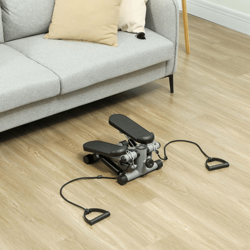 SPORTNOW Mini Step para Exercício em Casa Máquina de Step Compacta com Bandas de Resistência Monitor LCD Pedais Antiderrapantes e Ajustáveis em Altura para Treino do Corpo 41x30,5x18,5 cm Cinza SPORTNOW Mini Step para Exercício em Casa Máquina de Step Compacta com Bandas de Resistência Monitor LCD Pedais Antiderrapantes e Ajustáveis em Altura para Treino do Corpo 41x30,5x18,5 cm Cinza