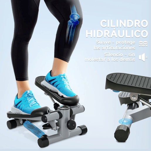 SPORTNOW Mini Step para Exercício em Casa Máquina de Step Compacta com Bandas de Resistência Monitor LCD Pedais Antiderrapantes e Ajustáveis em Altura para Treino do Corpo 41x30,5x18,5 cm Cinza SPORTNOW Mini Step para Exercício em Casa Máquina de Step Compacta com Bandas de Resistência Monitor LCD Pedais Antiderrapantes e Ajustáveis em Altura para Treino do Corpo 41x30,5x18,5 cm Cinza