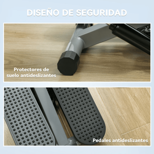 SPORTNOW Mini Step para Exercício em Casa Máquina de Step Compacta com Bandas de Resistência Monitor LCD Pedais Antiderrapantes e Ajustáveis em Altura para Treino do Corpo 41x30,5x18,5 cm Cinza SPORTNOW Mini Step para Exercício em Casa Máquina de Step Compacta com Bandas de Resistência Monitor LCD Pedais Antiderrapantes e Ajustáveis em Altura para Treino do Corpo 41x30,5x18,5 cm Cinza