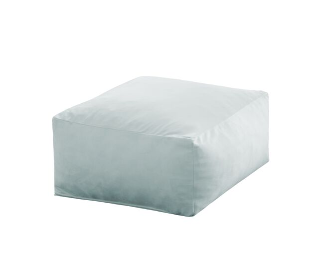 Puff cuadrado 50x50cm terciopelo azul hielo palau