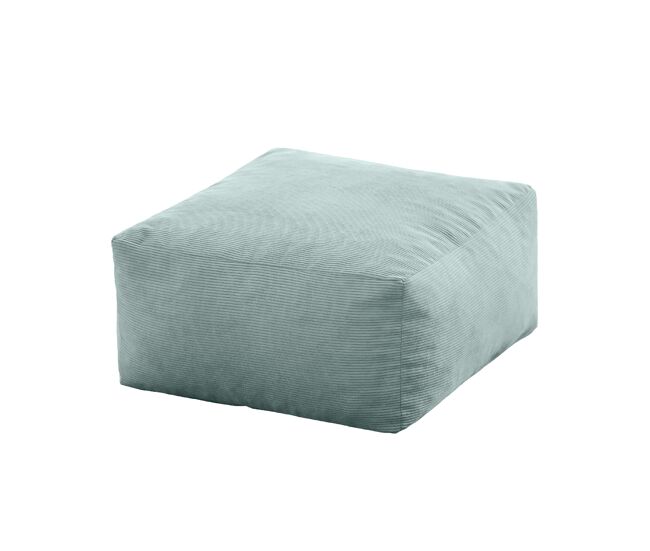 Puf cuadrado 50x50cm pana azul turquesa desierto