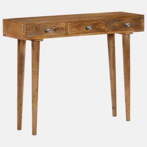 vidaXL Mesa consola madeira de mangueira maciça 102x30x79 cm