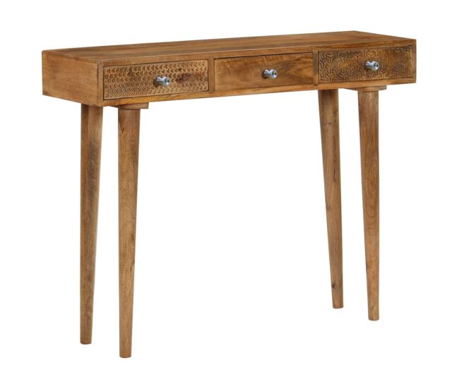 Vidaxl mesa consola de madera maciza de mango 102x30x79 cm