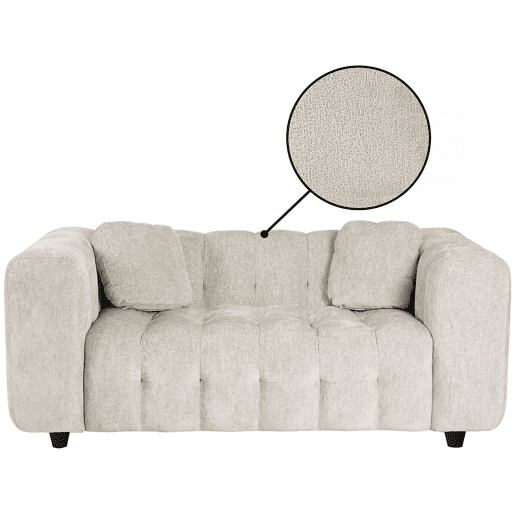 Sofá reto em tecido chenille Vendome - 2 lugares - Bege Sofá reto em tecido chenille Vendome - 2 lugares - Bege