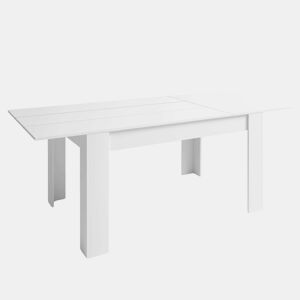 Mesa de Jantar Extensível Bass Estilo Moderno em Branco Fosco 140200x90 cm